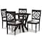 Baxton Studio Alma Grey Upholstered and Dark Brown Finished Wood 5-Piece Dining Set 169-9730-10900 - alternate 1